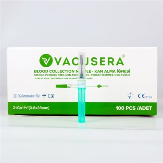 Vakumlu İğne Ucu (Kan Alma İğnesi) Yeşil 100'lü Paket