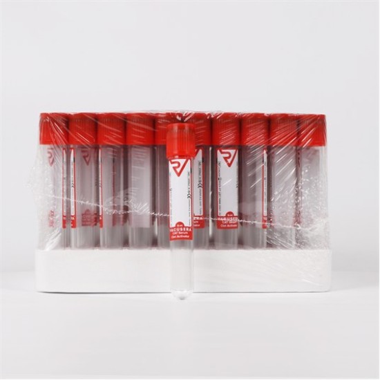 Vakumlu Boş Tüp 9 ML (Kırmızı Kapak) Pıhtı Aktivatörlü 100'lü Paket