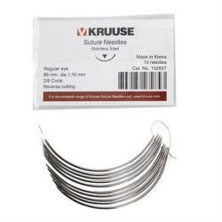 Kruuse Sütür İğnesi Regular 3/8 Keskin 89 MM 10'lu Paket