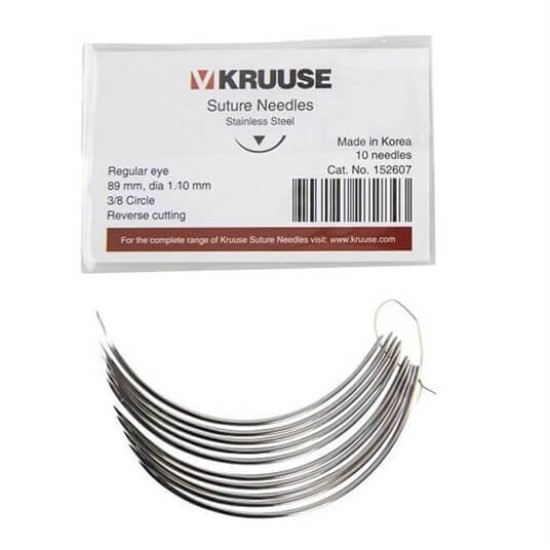 Kruuse Sütür İğnesi Regular 3/8 Keskin 89 MM 10'lu Paket
