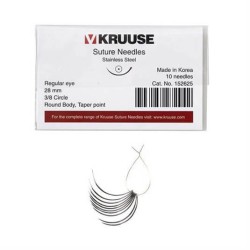 Kruuse Sütür İğnesi Regular 3/8 Yuvarlak 28 MM 10'lu Paket