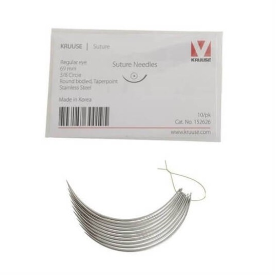 Kruuse Sütür İğnesi Regular 3/8 Yuvarlak 69 MM 10'lu Paket