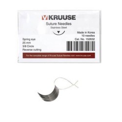 Kruuse Sütür İğnesi Spring 3/8 Keskin 25 MM 10'lu Paket