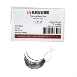 Kruuse Sütür İğnesi Spring 3/8 Keskin 41 MM 10'lu Paket