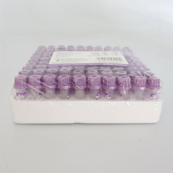 Vacu Lab K3 Edtalı Tüp 0,5 ML (Pediatrik) (Mor Kapak) 100'lü Paket