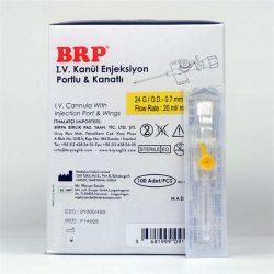 BRP Branül (İntraket) Sarı (24G) 100'lü Paket