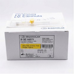 Bıçakcılar Branül (İntraket) Sarı (24G) 50'li Paket (Korumalı)
