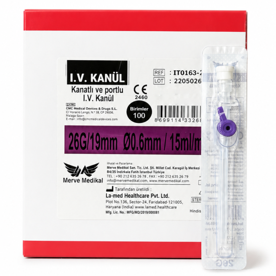 Lamed Branül (İntraket) Mor (26G) 100'lü Paket