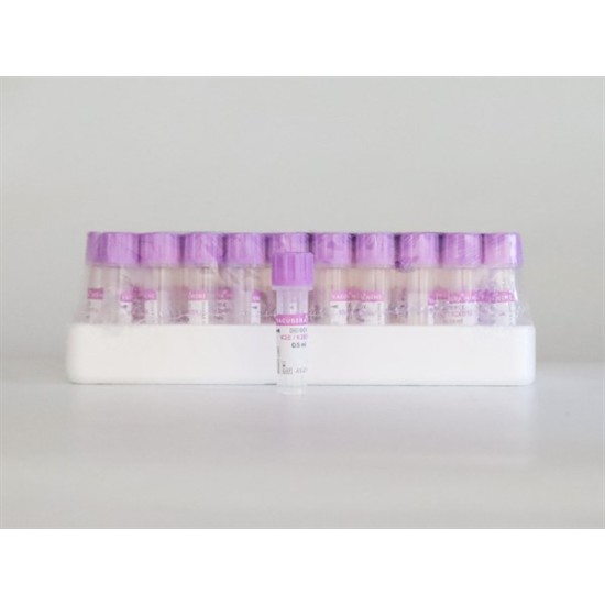Vacusera K2 Edtalı Tüp 0,5 ML (Pediatrik) (Mor Kapak) 50'li Paket